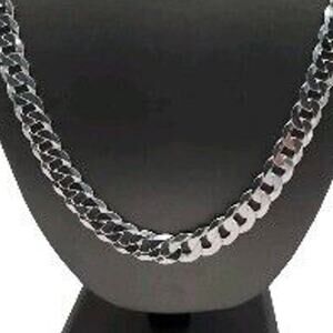 Stunning 925 sterling silver cuban necklace 28"  A